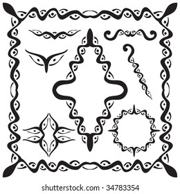 Various design elements in a matching style.