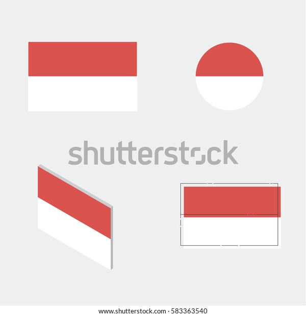 Various Design Indonesias Flag Stock Vector (Royalty Free) 583363540 ...