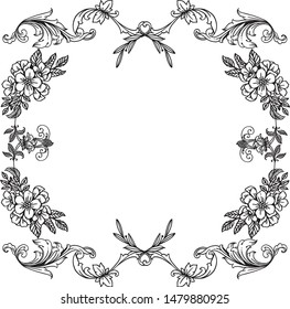 Various design of invitation card, with decor of flower frame. Vector
