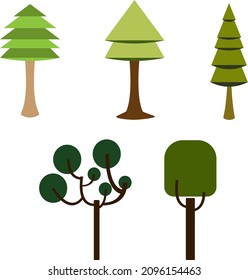 various designs of vector trees. can be used to support the design of healthy living, nature in urban areas and in playgrounds