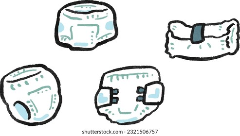 Various diaper cute illustration sets