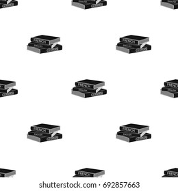 Various dictionaries icon in black style isolated on white background. Interpreter and translator symbol stock vector illustration.