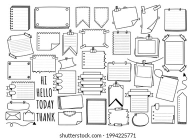 Various Different Hand Drawn Bubble Notes Stock Vector (Royalty Free ...