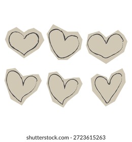 Diversa colección de amor de icono de corazón diferente aislada sobre fondo transparente. Ilustraciones de romance y amor