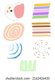 Various different shapes set vector illustration isolated on white background.