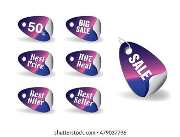 various discount tags & labels