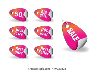 various discount tags & labels