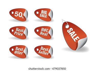 various discount tags & labels