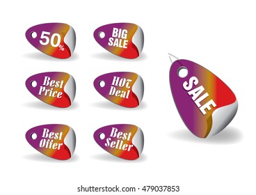 various discount tags & labels