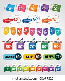 various discount tags & labels