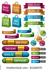 various discount tags & labels