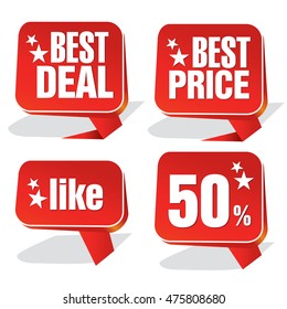 various discount tags & labels Best Deal .etc