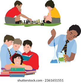 various diverse children doing activities