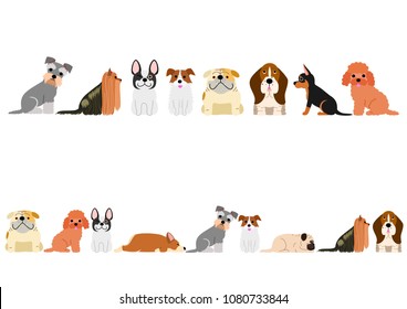 Various Dogs Border Set Stock Vector (Royalty Free) 1080733844 ...