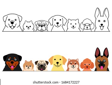 various dogs in a row set