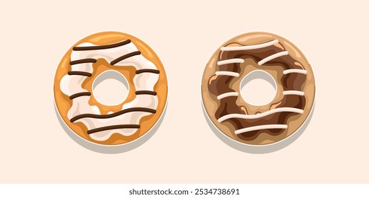 Various of donut. Colored vector illustration.