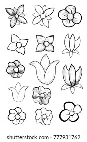 Various of Doodle Flowers