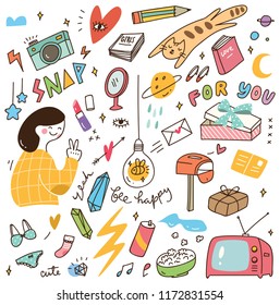 Various doodle set