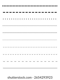 Various dotted lines set dividers borders stripes vector design template
