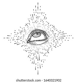 Eye Providence Masonic Symbol All Seeing Stock Vector (Royalty Free ...