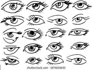 Various Drawings Human Eyes Human Eyes Stock Vector (Royalty Free ...