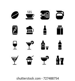 Various drink and alcohol icons put together