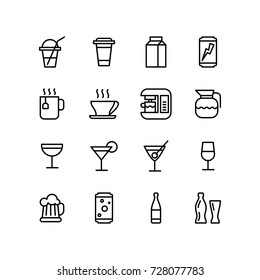 Various drink and alcohol icons put together