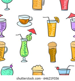 Various drink colorful pattern style
