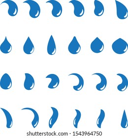 Various drops in blue collection