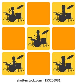 various drummer silhouette