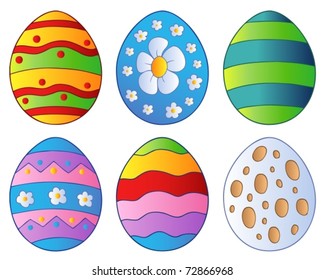 Various Easter eggs - vector illustration.