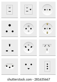 Various electric sockets isolated