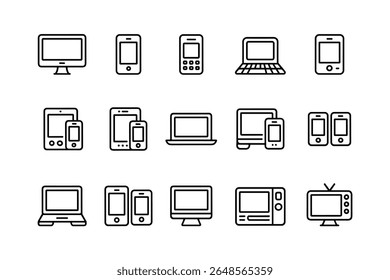 Various electronic devices and gadgets computer laptop
