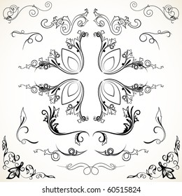 Various elegance rule lines and corners-vector decorative elements for your design
