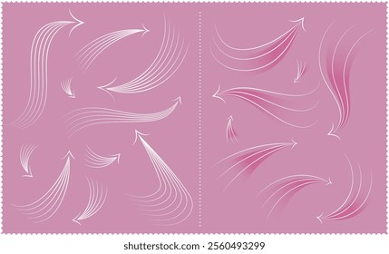 Various elegant arrows with delicate lines