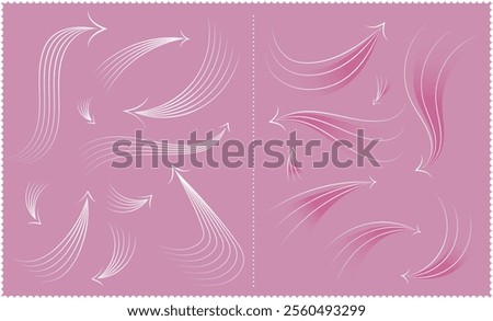 Various elegant arrows with delicate lines