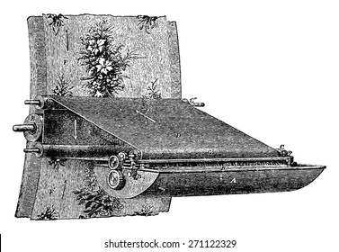 Various elements of the printing wallpaper, vintage engraved illustration. Industrial encyclopedia E.-O. Lami - 1875.