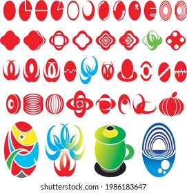 Various elliptical geometry logos with editable vector format