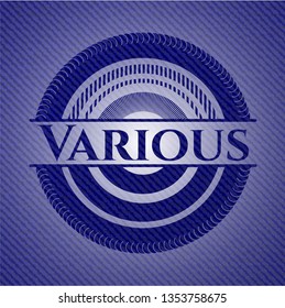 Various emblem with jean background