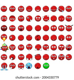 Diversos emojis se enfrentan a iconos planos conjunto grande