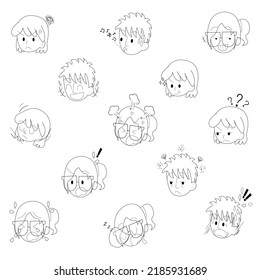 Various emotion and feeling of children background,Isolated on white background,vector illustration