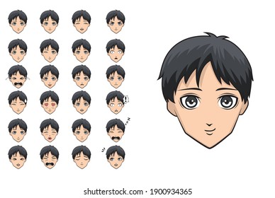 sad boy, Anime boy with black hair and hoodie, cool anime character. Vector  illustration. 23096968 Vector Art at Vecteezy