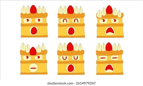 various of emotional shortcake face