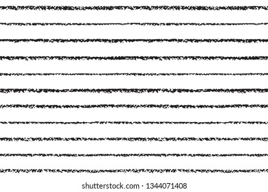 Various endless textured chalk, pastel drawn stripes background. Seamless vector striped black and white pattern. Parallel hand drawn artistic bars, streaks, lines chalkboard texture with rough edges.