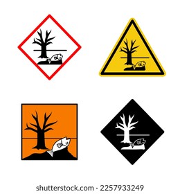 varios signos de riesgo ambiental adecuados para la ilustración del cambio climático