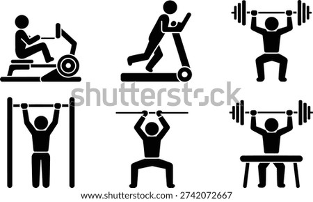 Various exercises performed by individuals in a gym setting