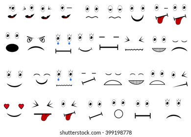 various Expression Big Oval Eyes 
