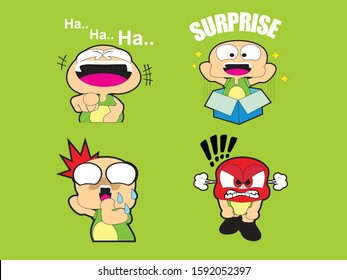 various expressions of baby turtles, character vector illustrations for stickers, emblems, printing.