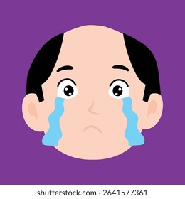 various expressions of bald men cartoon illustrations. man's portraits with different emotions and gestures isolated