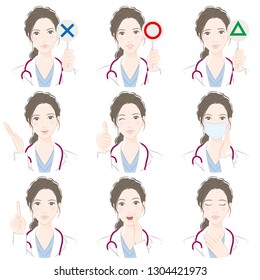 Various expressions of the doctor